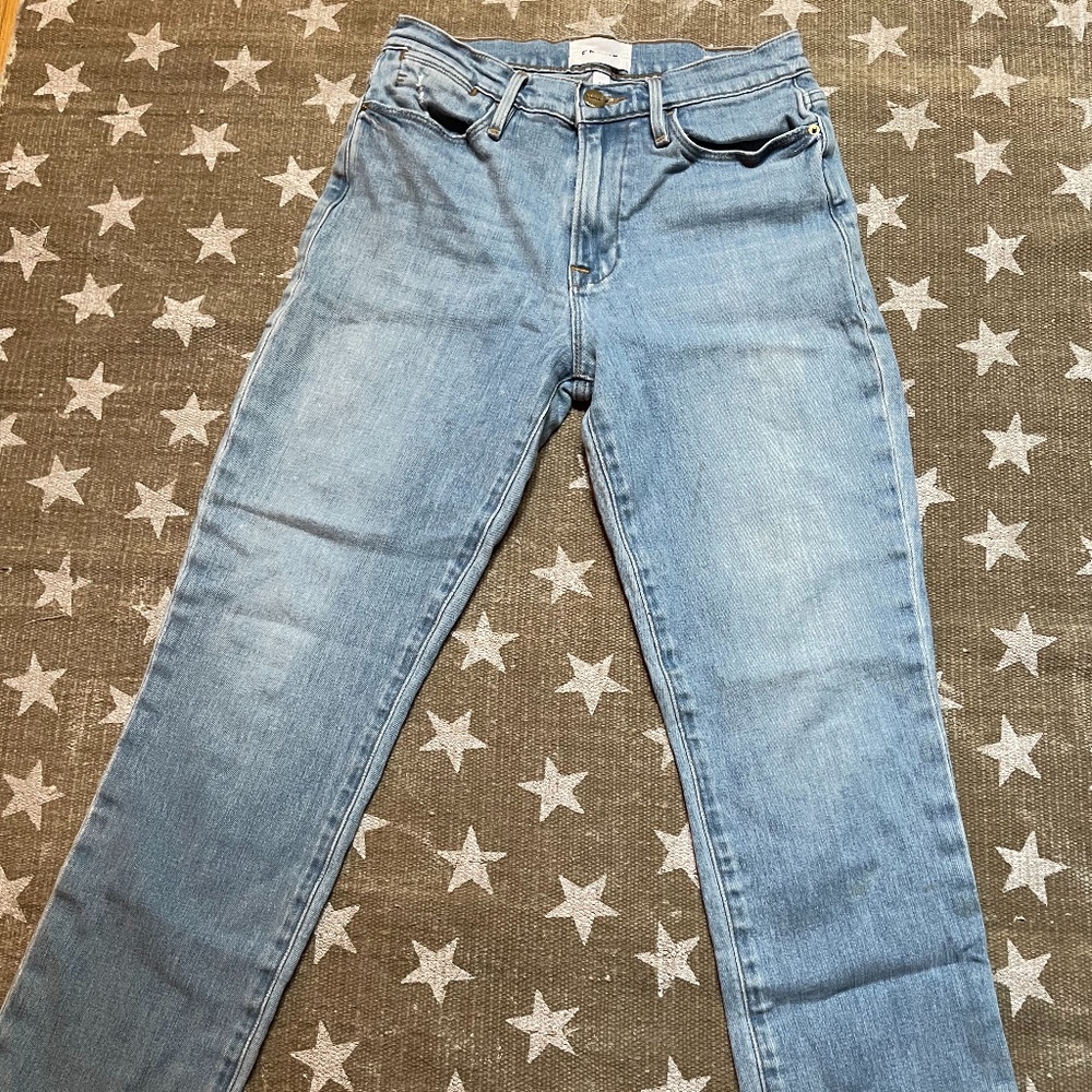 Frame Le High Straight High Rise Crop Jeans 27